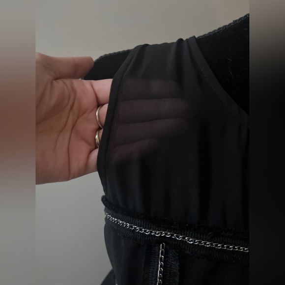 Princess by Vera Wang black mini dress with silver detail and mesh- EUC- size s - Picture 3 of 11